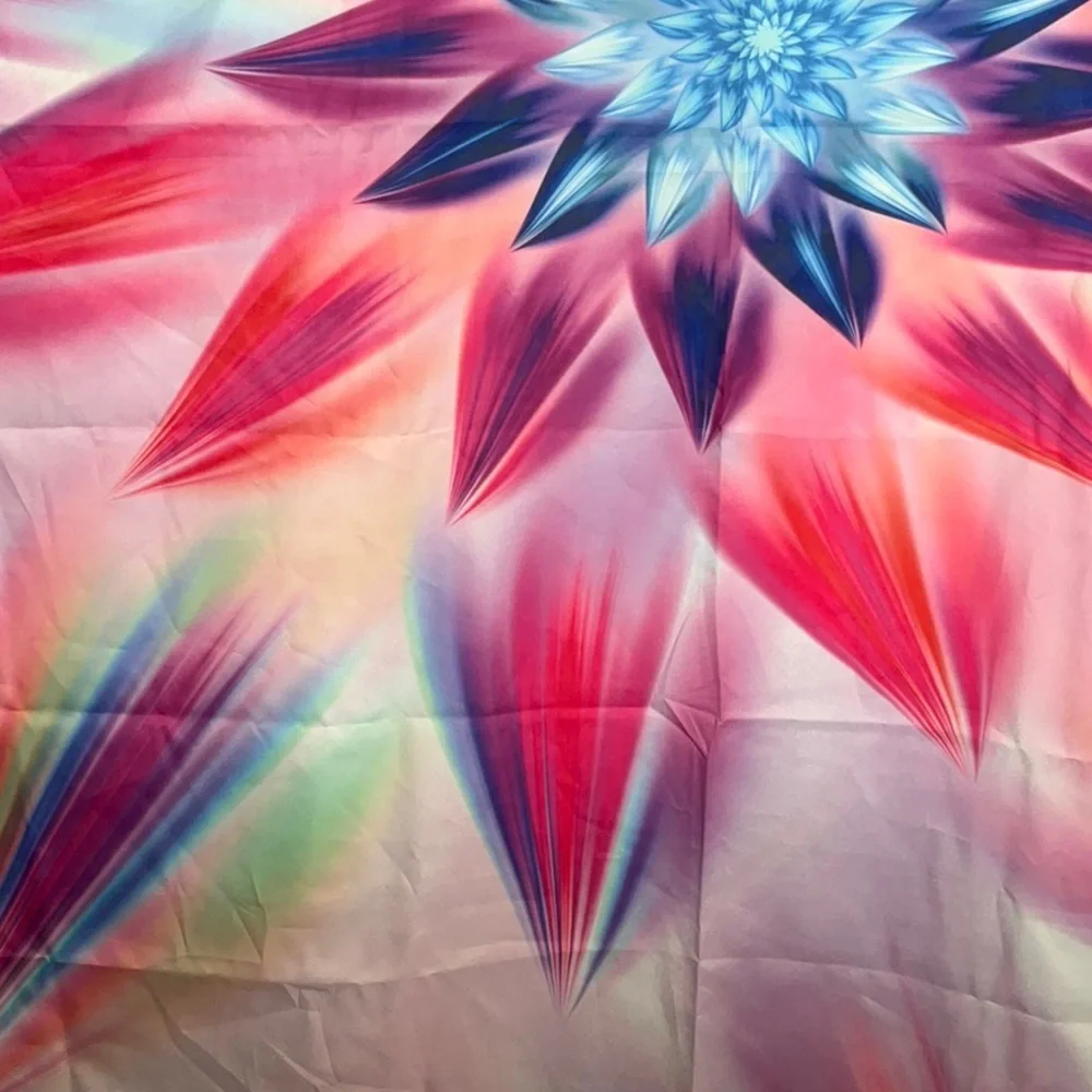 Vibrant Fractal Flower/Starburst Tapestry